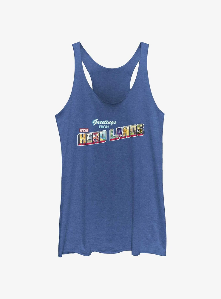 Marvel Avengers Hero Lands Logo Womens Tank Top