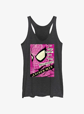 Marvel Spider-Man Power And Responsibility Quote Womens Tank Top