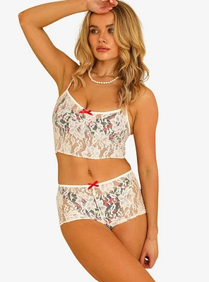 Dippin' Daisy's Naomi See Through Lace Swim Cover-Up Top Cream