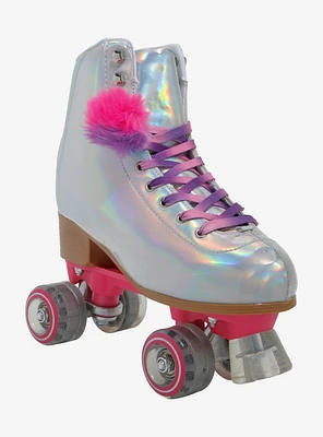 Cosmic Skates Silver Iridescent Pom Roller