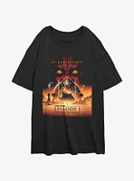 Star Wars Episode I: The Phantom Menace 25th Anniversary Poster Womens Oversized T-Shirt