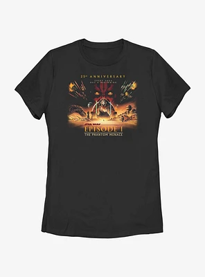 Star Wars Episode I: The Phantom Menace 25th Anniversary Full Poster Womens T-Shirt