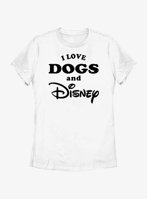 Disney I Love Dogs and Womens T-Shirt