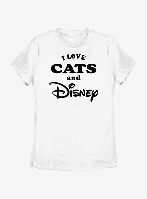 Disney I Love Cats and Womens T-Shirt