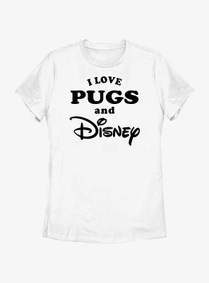 Disney I Love Pugs and Womens T-Shirt