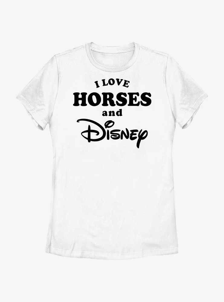 Disney I Love Horses and Womens T-Shirt