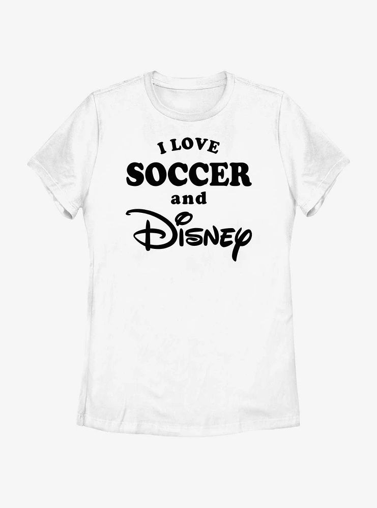 Disney I Love Soccer and Womens T-Shirt