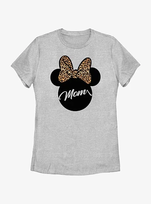 Disney Minnie Mouse Ears Leopard Bow Mom Womens T-Shirt