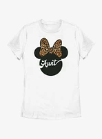 Disney Minnie Mouse Ears Leopard Bow Aunt Womens T-Shirt