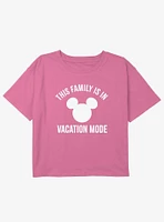 Disney Mickey Mouse This Family Is Vacation Mode Girls Youth Boxy Crop T-Shirt