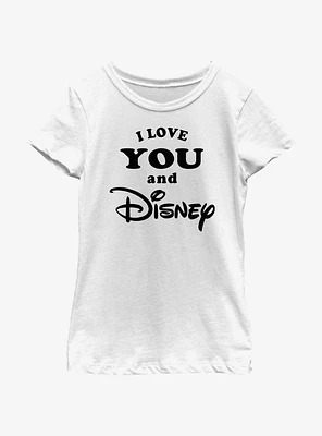 Disney I Love You and Girls Youth T-Shirt