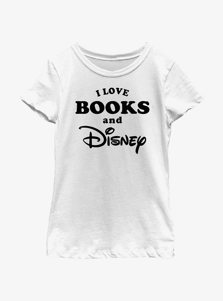 Disney I Love Books and Girls Youth T-Shirt