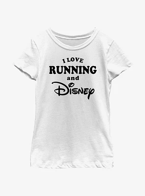 Disney I Love Running and Girls Youth T-Shirt