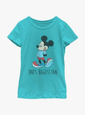 Disney Mickey Mouse Dad's Biggest Fan Girls Youth T-Shirt