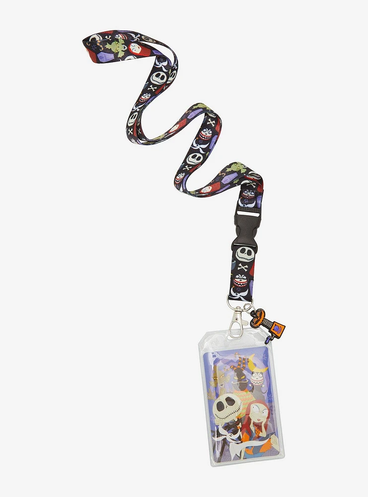 Disney The Nightmare Before Christmas Jack Skellington & Friends Allover Print Lanyard - BoxLunch Exclusive