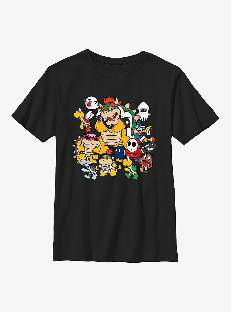 Nintendo Super Mario Villain Group Youth T-Shirt