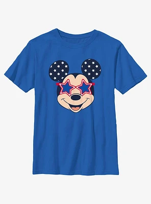 Disney Mickey Mouse Patriotic Head Icon Youth T-Shirt