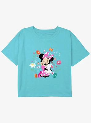 Disney Minnie Mouse Hug Bunny Youth Girls Boxy Crop T-Shirt