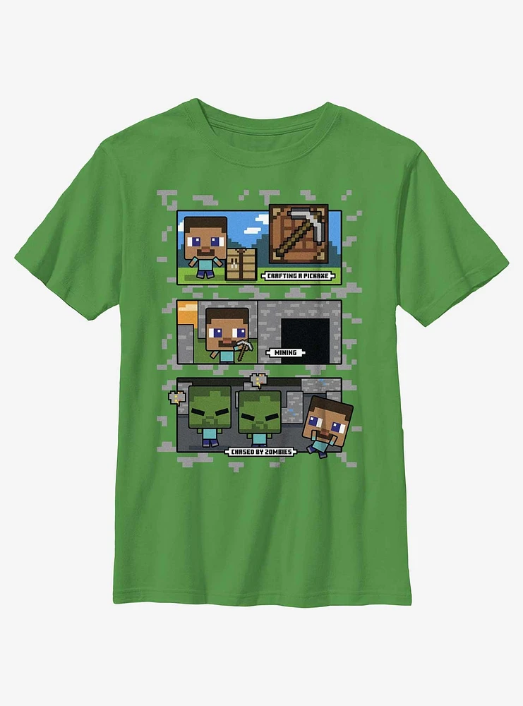 Minecraft Chased By Zombies Youth T-Shirt