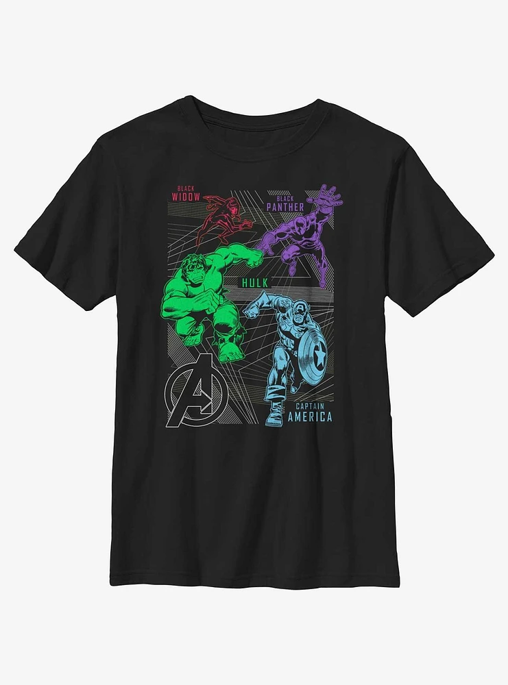 Marvel Avengers Running Grid Youth T-Shirt