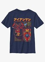 Marvel Avengers Iron Man Japanese Writing Youth T-Shirt