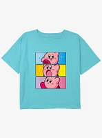 Kirby Panel Stack Youth Girls Boxy Crop T-Shirt