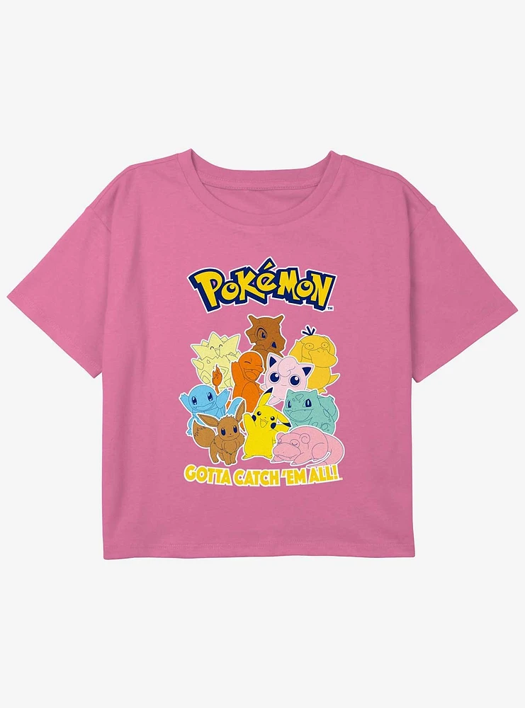 Pokemon Gotta Catch 'Em All Youth Girls Boxy Crop T-Shirt