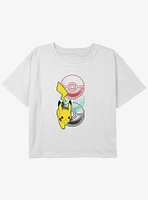 Pokemon Pikachu Bounce Youth Girls Boxy Crop T-Shirt