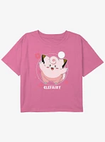 Pokemon Clefairy Fairy Dance Youth Girls Boxy Crop T-Shirt