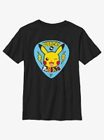 Pokemon Pikachu Rocks Guitar Pick Youth T-Shirt