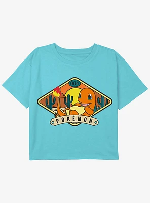 Pokemon Charmander Desert Youth Girls Boxy Crop T-Shirt