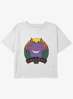 Pokemon Gengar Forest Attack Youth Girls Boxy Crop T-Shirt