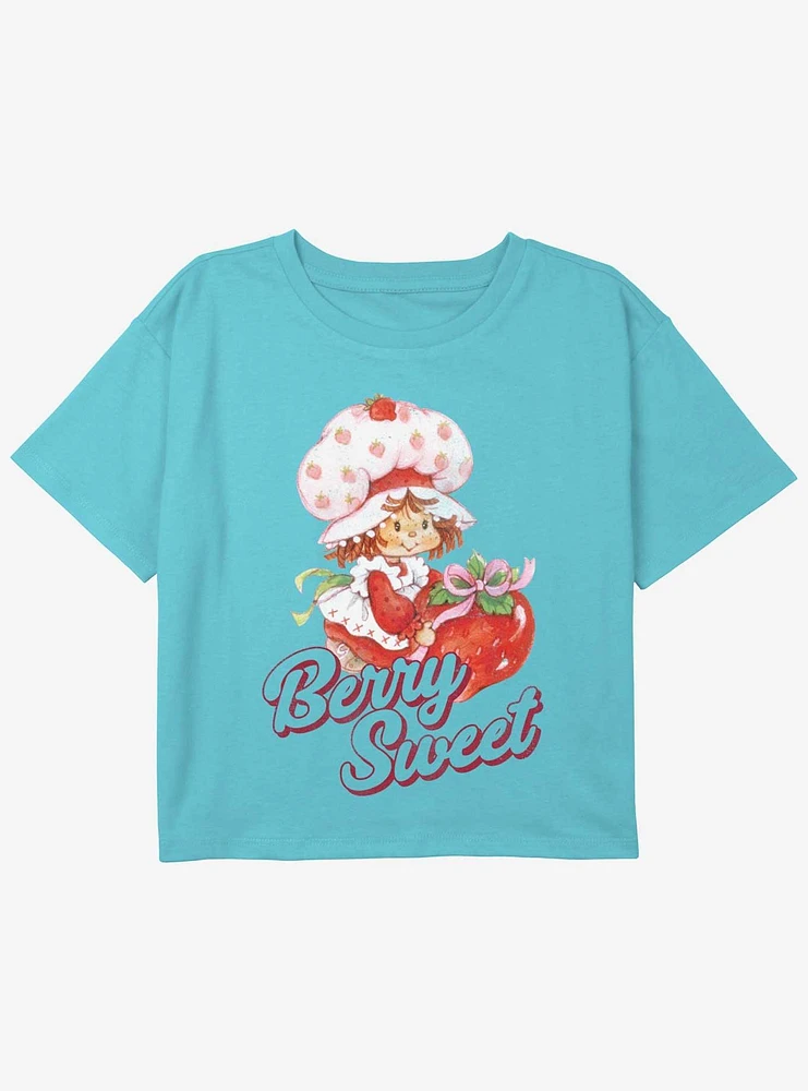 Strawberry Shortcake Berry Sweet Youth Girls Boxy Crop T-Shirt