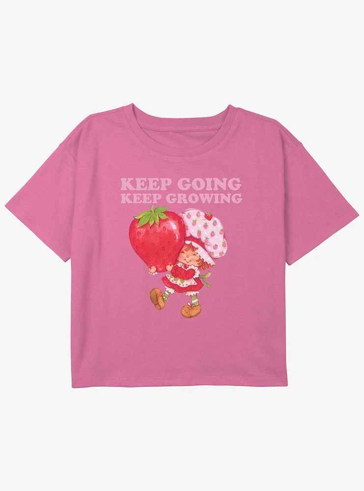 Strawberry Shortcake Keep Going Growing Youth Girls Boxy Crop T-Shirt