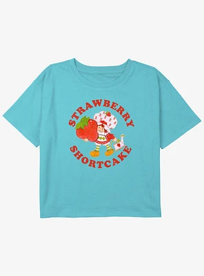 Strawberry Shortcake Garden Love Youth Girls Boxy Crop T-Shirt