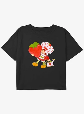 Strawberry Shortcake Berry Cute Youth Girls Boxy Crop T-Shirt