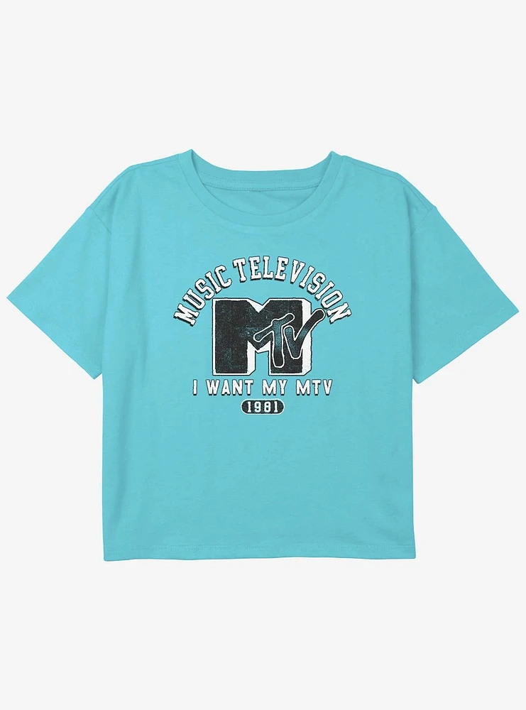 MTV I Want My 1981 Youth Girls Boxy Crop T-Shirt