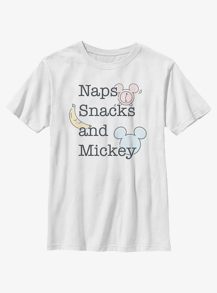 Disney Mickey Mouse Naps Snacks And Youth T-Shirt