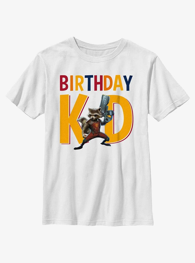 Marvel Guardians Of The Galaxy Birthday Kid Rocket Youth T-Shirt