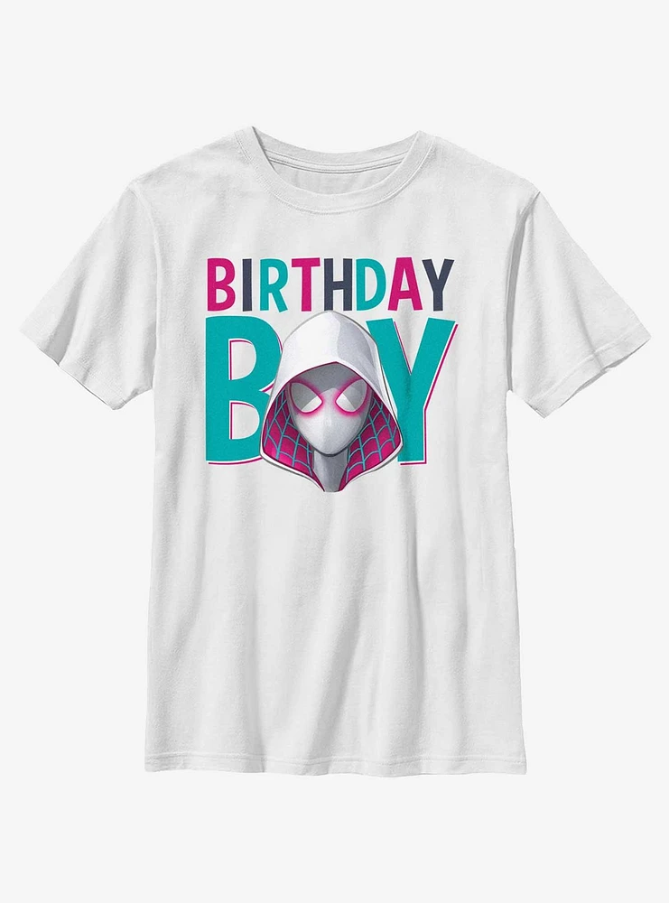 Marvel Spider-Man Birthday Boy Spider Gwen Face Youth T-Shirt