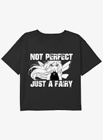 Winx Club Not Perfect Just A Fairy Youth Girls Boxy Crop T-Shirt