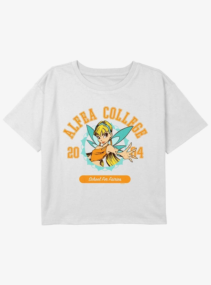 Winx Club Stella Collegiate Youth Girls Boxy Crop T-Shirt