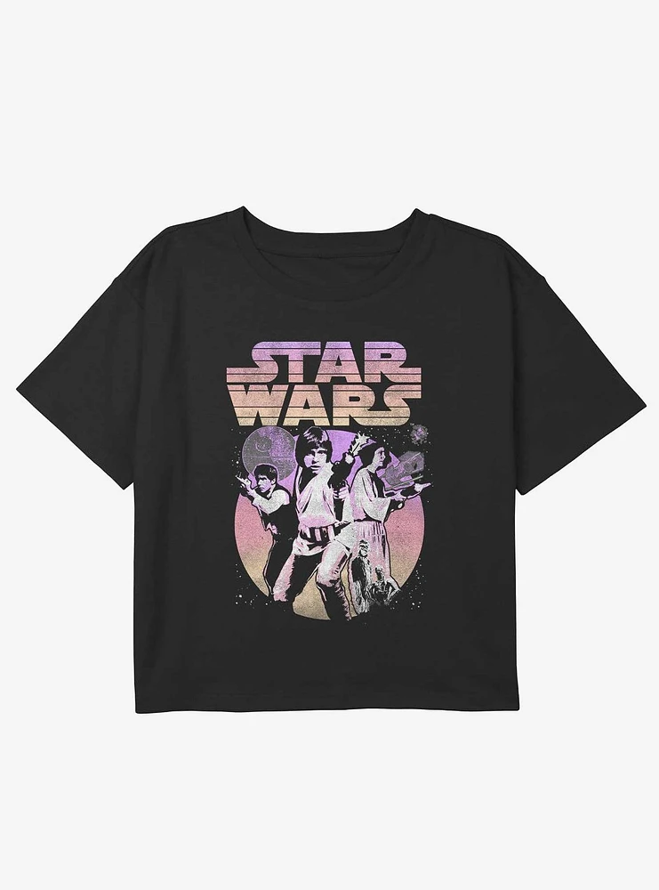 Star Wars Hero Fight Youth Girls Boxy Crop T-Shirt