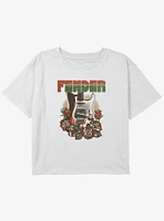 Fender Guitar Roses Logo Youth Girls Boxy Crop T-Shirt