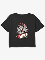 Minecraft Wolf Hero Youth Girls Boxy Crop T-Shirt