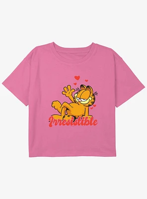 Garfield Irresistible Women's Youth Girls Boxy Crop T-Shirt