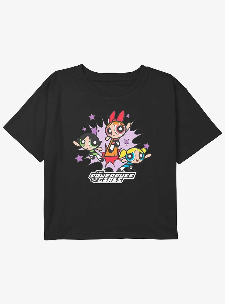 The Powerpuff Girls Power Burst Youth Boxy Crop T-Shirt