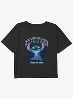 Disney Lilo & Stitch Weird But Cute Youth Girls Boxy Crop T-Shirt