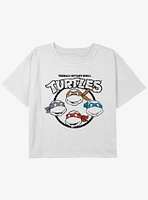 Teenage Mutant Ninja Turtles Circular Group Youth Girls Boxy Crop T-Shirt