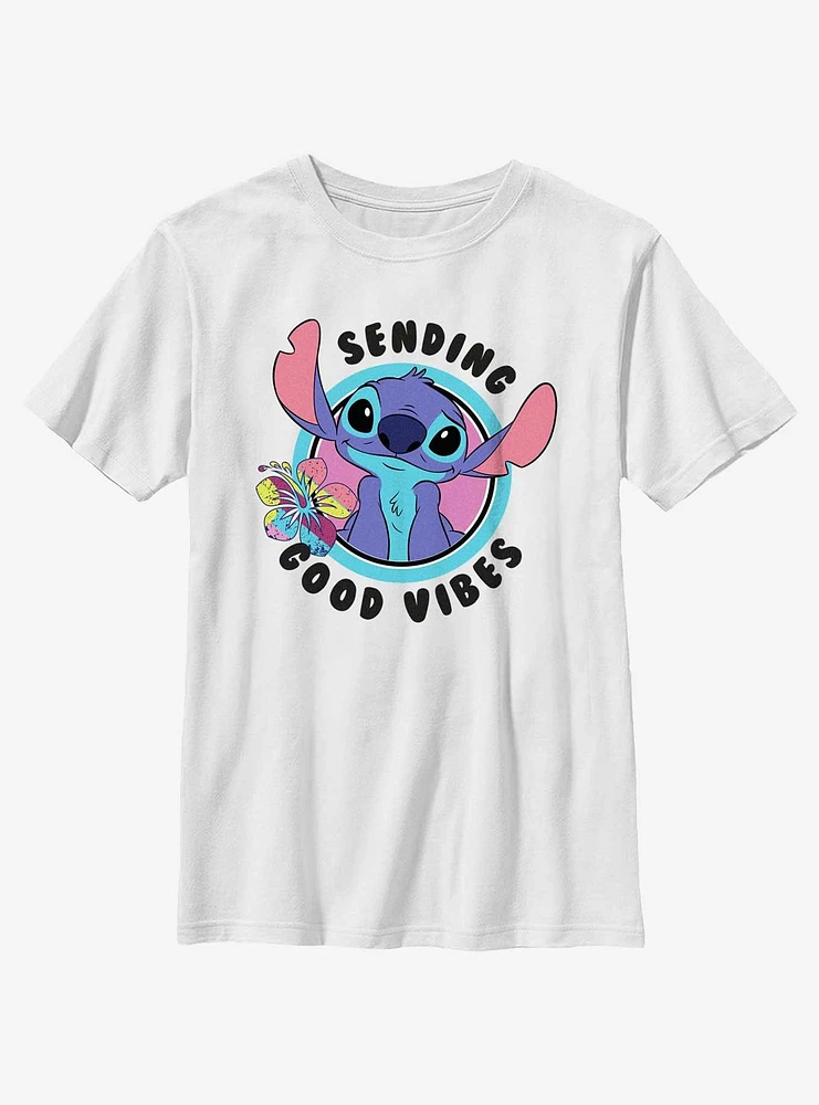 Disney Lilo & Stitch Sending Good Vibes Youth T-Shirt